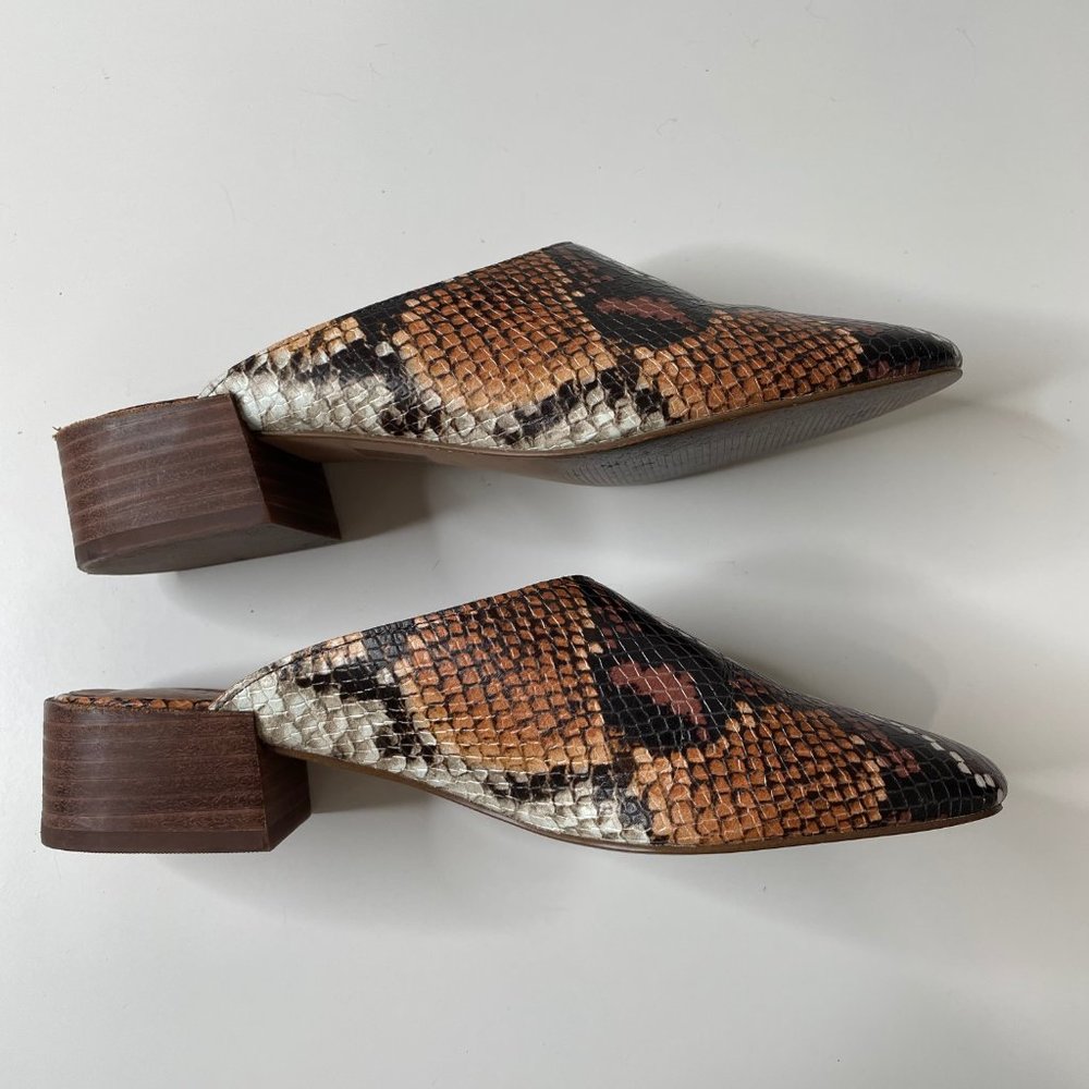 Madewell The Alicia Mule Flat in Snake Embossed Textured Leather Size 7 - Picture 6 of 12